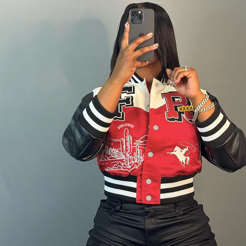 Desert Vibes Varsity Jacket - M, Red image