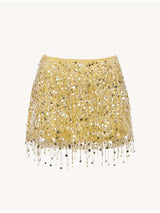 Sequin Fringe Two-Piece Party Set - M, Yellow image
