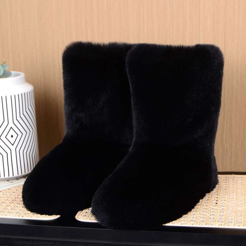 Plush Faux Fur Booties