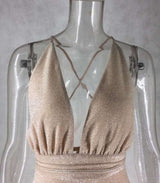 Sparkle Deep-V Bodycon Dress image 1