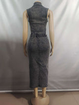 Stylish Cutout Denim Dress with Front Slit image 5