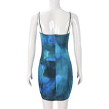 Backless Printed Zipper One-step Dress image 4