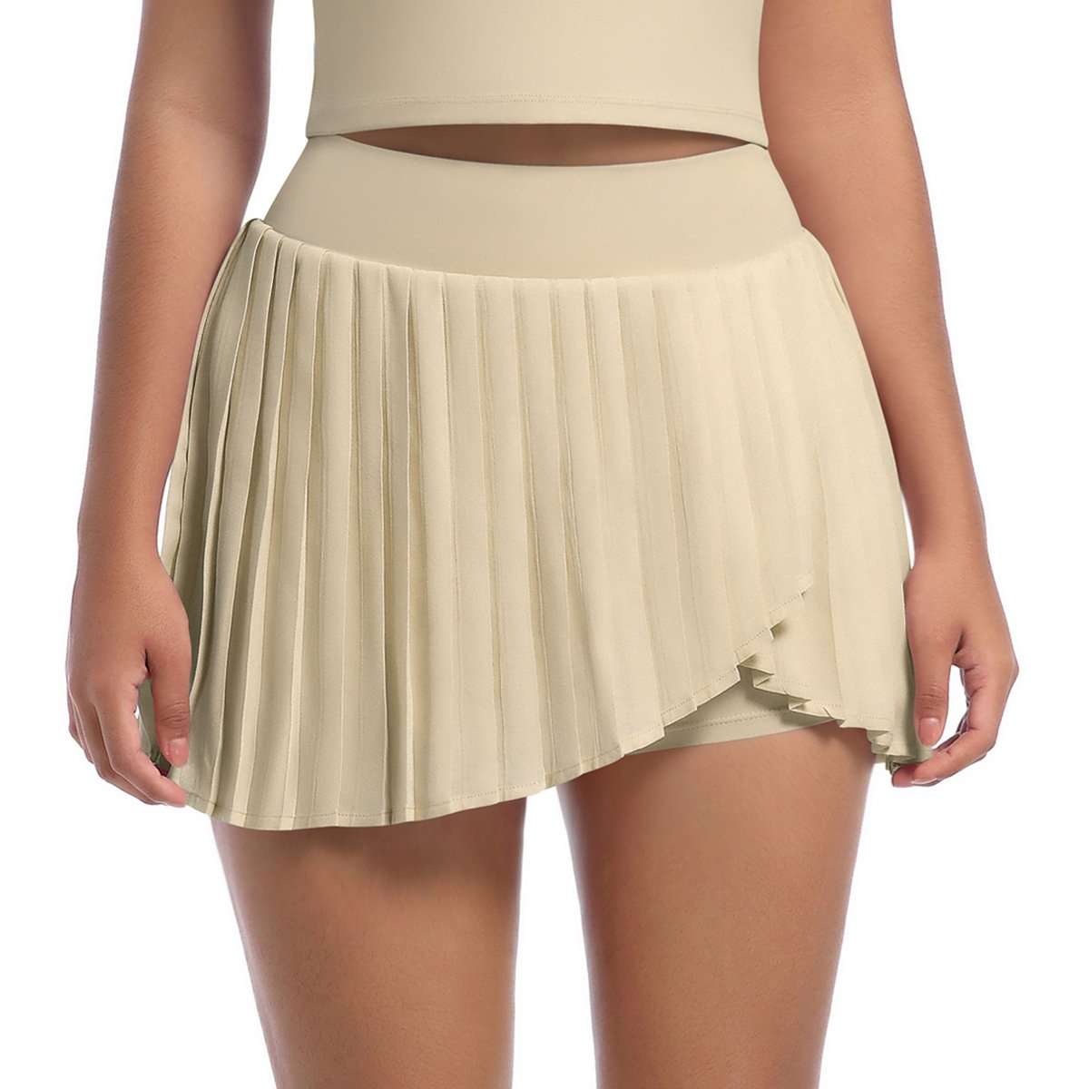 Pleated Wrap-Style Mini Skirt image 0