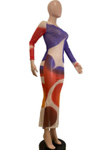 Abstract Printed Maxi Party Dress for Women image 4