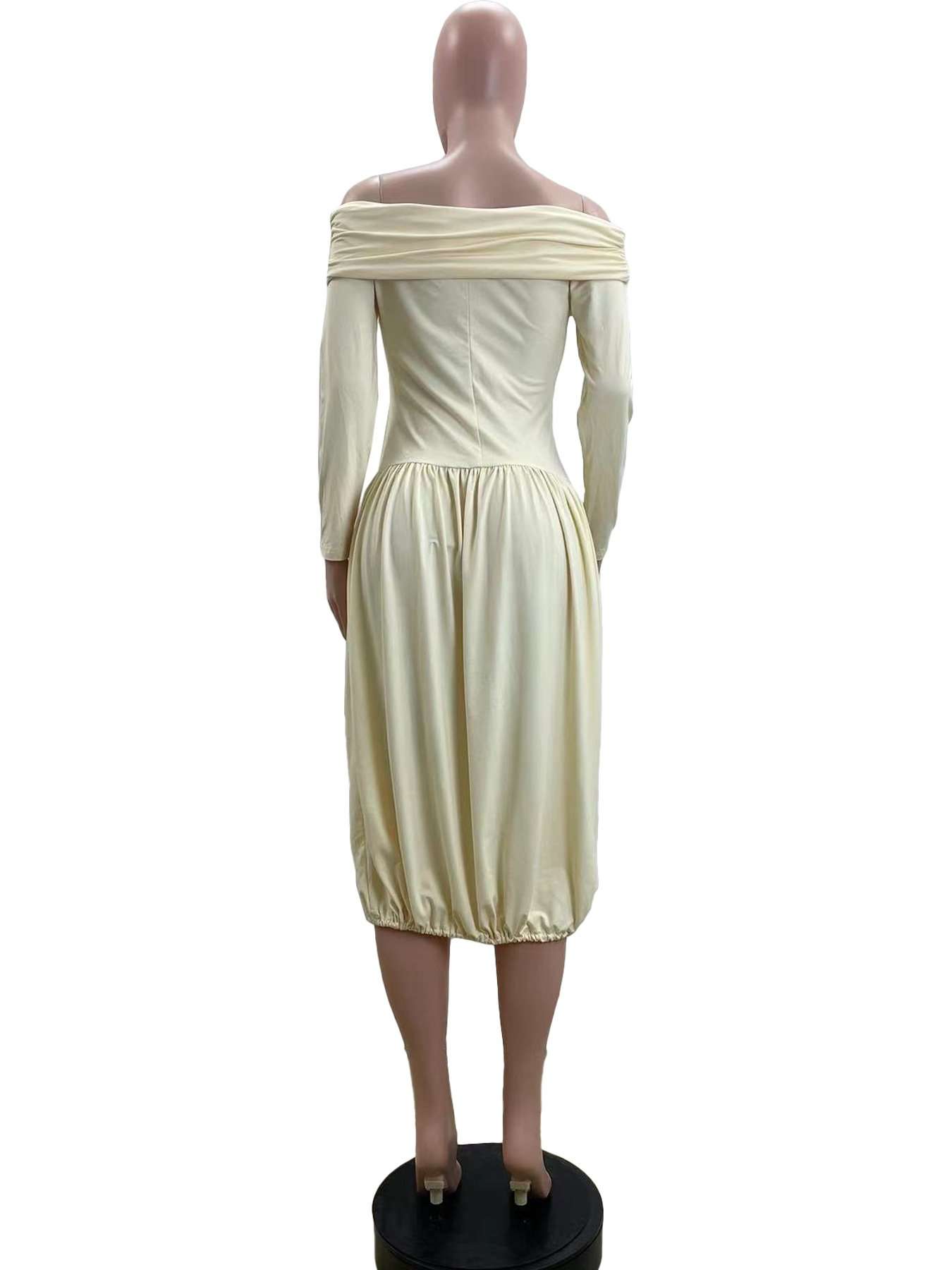 Off-Shoulder Bodycon Dress with Slit image 2