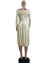 Off-Shoulder Bodycon Dress with Slit image 2