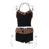 Two-Piece Lounge Set with Leopard Trim image 4