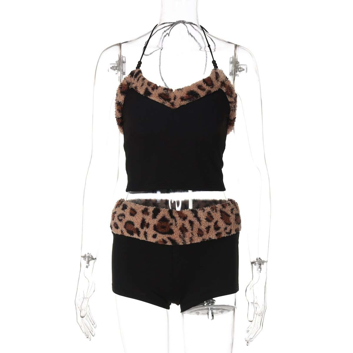 Two-Piece Lounge Set with Leopard Trim image 4