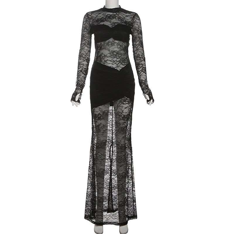 Lace See Through Maxi Dress image 3