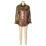 Sequin blouse shirt long sleeve with glitter image 5