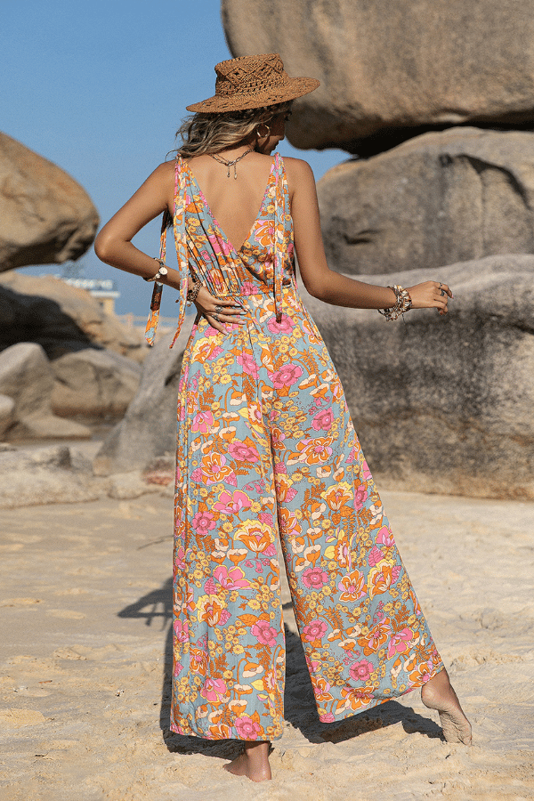 Rusttydustty 1pc Floral Print Jump Suit image 3