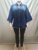 Oversized Distressed Denim Jacket image 4