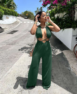Halter Cut-Out Wide-Leg Jumpsuit image 2