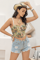 Floral Print Lace Up Hem Cami Top image 4