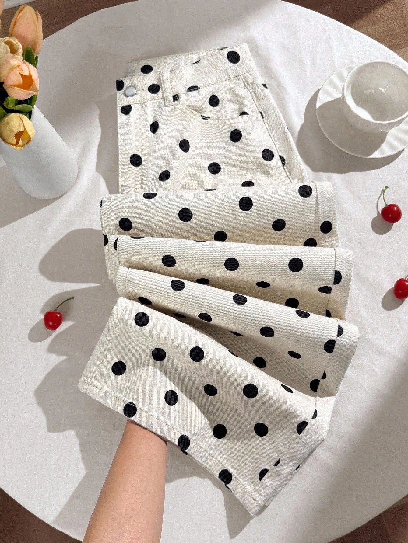 Polka Dot Wide Leg Pants