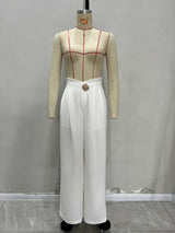 Wide-Leg Pants with Embellished Waist image 4
