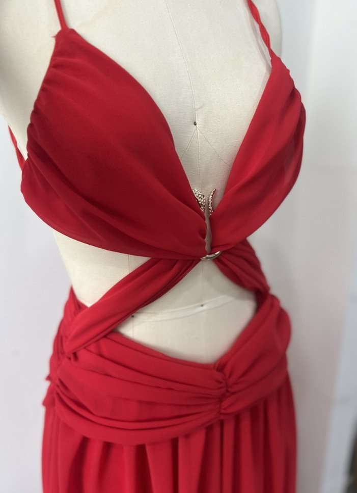 Cut-Out Maxi Dress with Gold Accent image 6