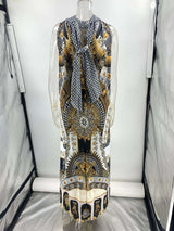 Halter Neck Patterned Maxi Dress image 5