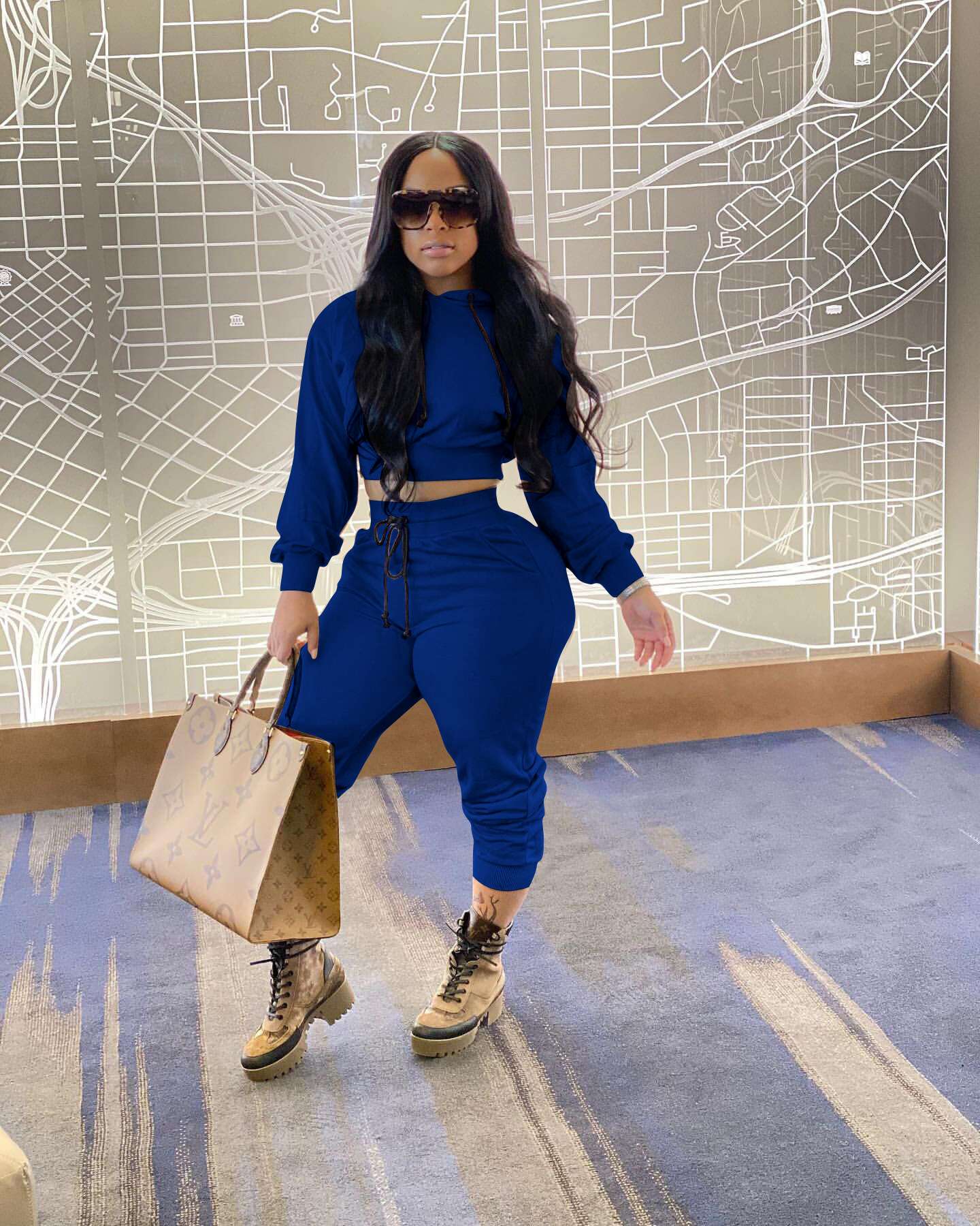 Urban Cozy Lounge Two Piece Set - L, Blue image