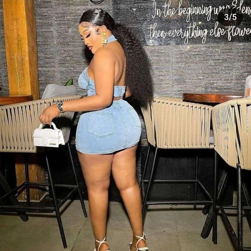 Denim Zip-Up Two-Piece Set image 2