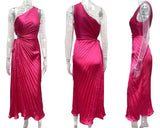 One-Shoulder Pleated Midi Dress image 3