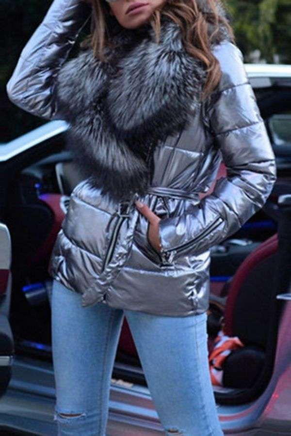 Big Collar Long-Sleeved Down Padded Jacket image 4