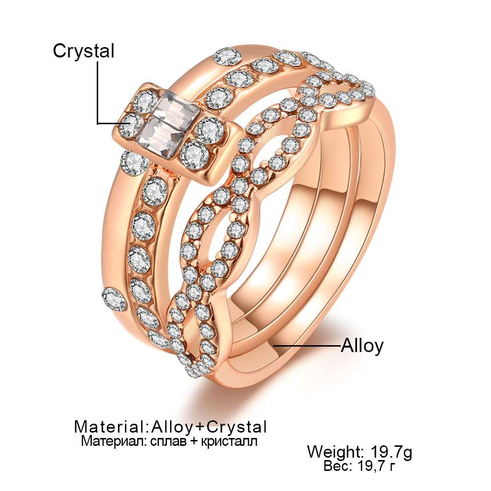 Elegant Gold Crystal Ring image 2