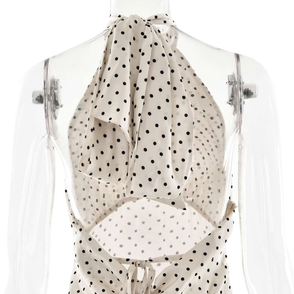 Polka Dot Halter Maxi Dress image 6