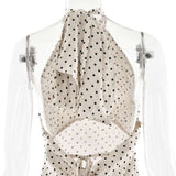 Polka Dot Halter Maxi Dress image 6