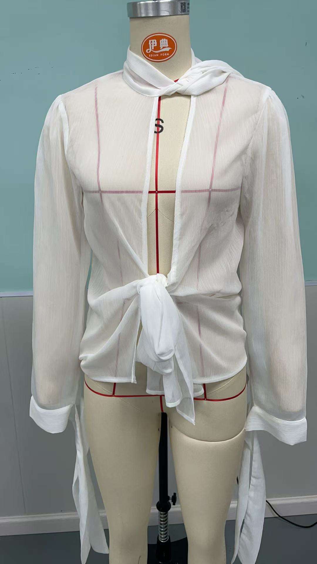 Elegant White Tie-Front Blouse image 2