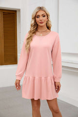 Solid Short Cute Dress - S, Pink image