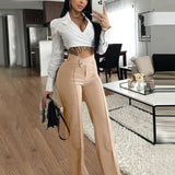 Straight Fit High-Rise Parallel Trousers - S, Navajo Beige image