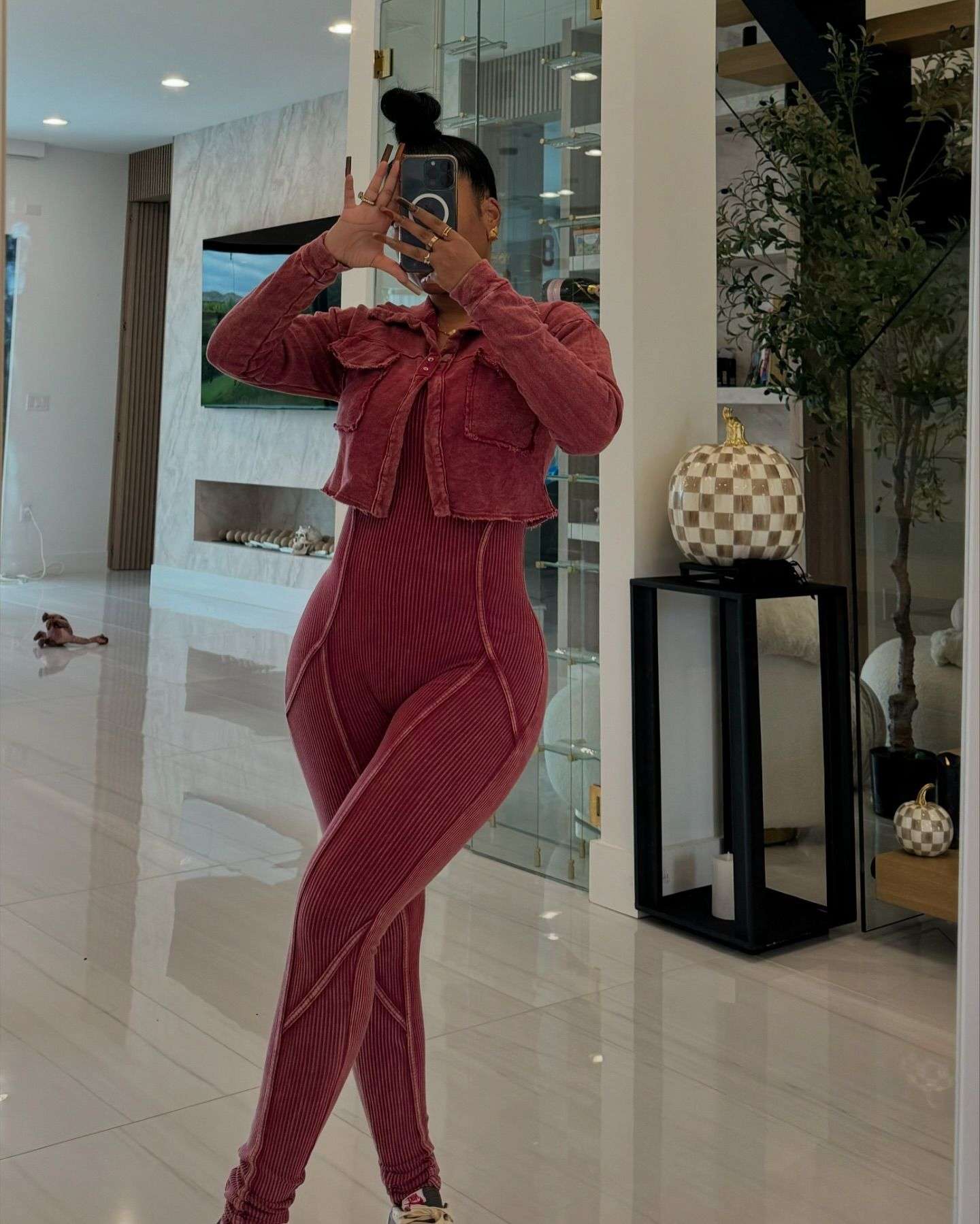 Jumpsuit Cropped Jacket Set image 1