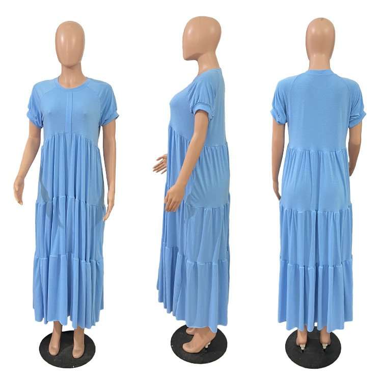 Tiered Maxi Dress with Short Sleeves image 6