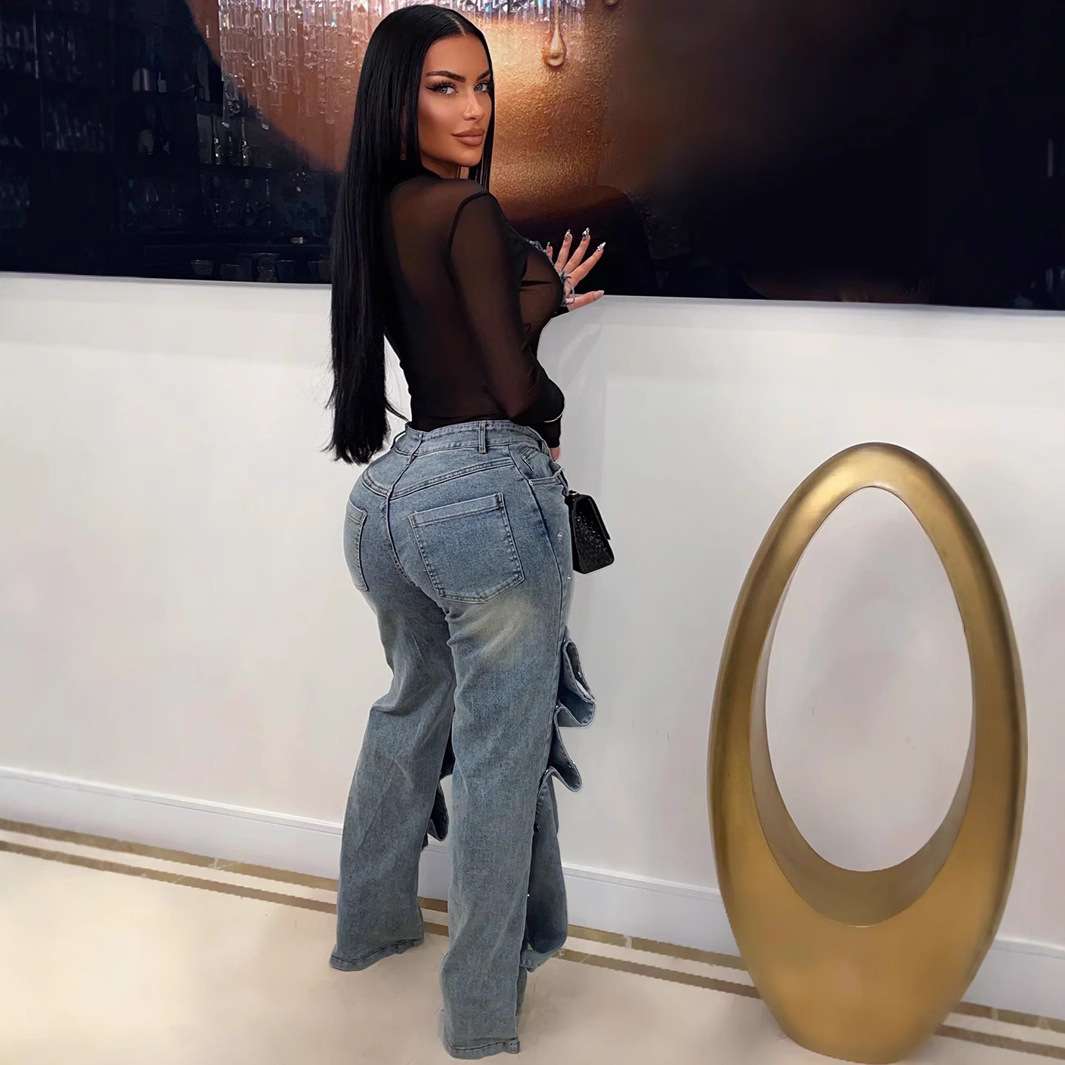 Irregular Snapped Denim Pant image 2