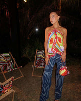 Abstract Pattern Wide-Leg Jeans image 0