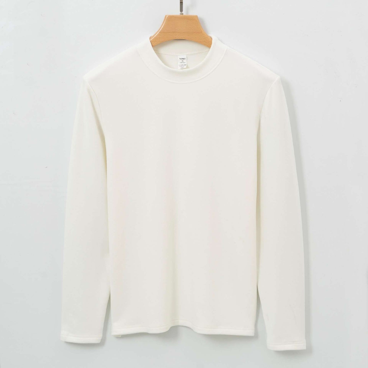 Scoop Neck Long Sleeve Pullover - XL, White image