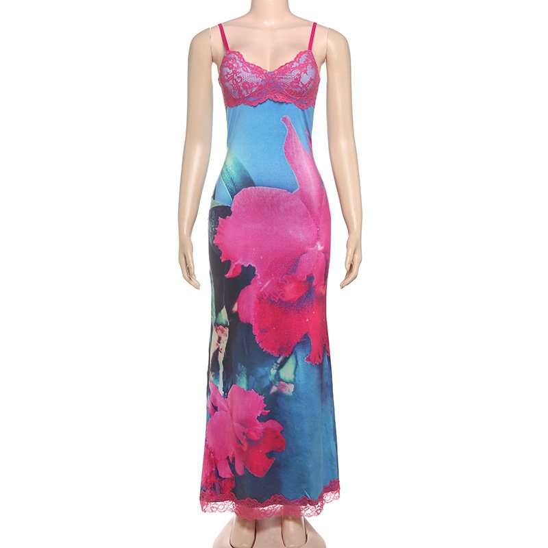 Spaghetti Strap Printed Maxi Dress image 3
