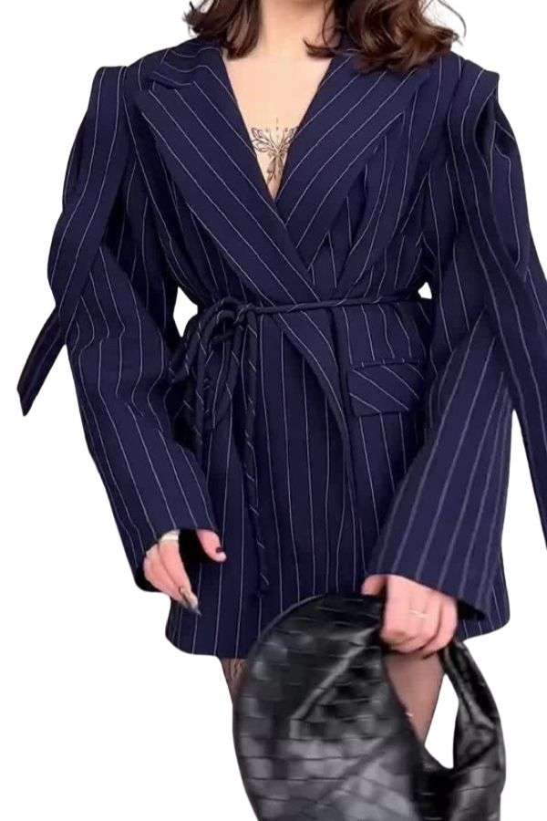 Striped Casual Blazer Jacket image 0