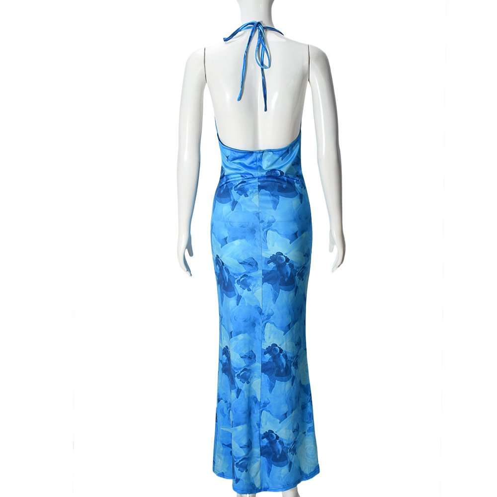 Halter Neck Backless Maxi Dress image 4