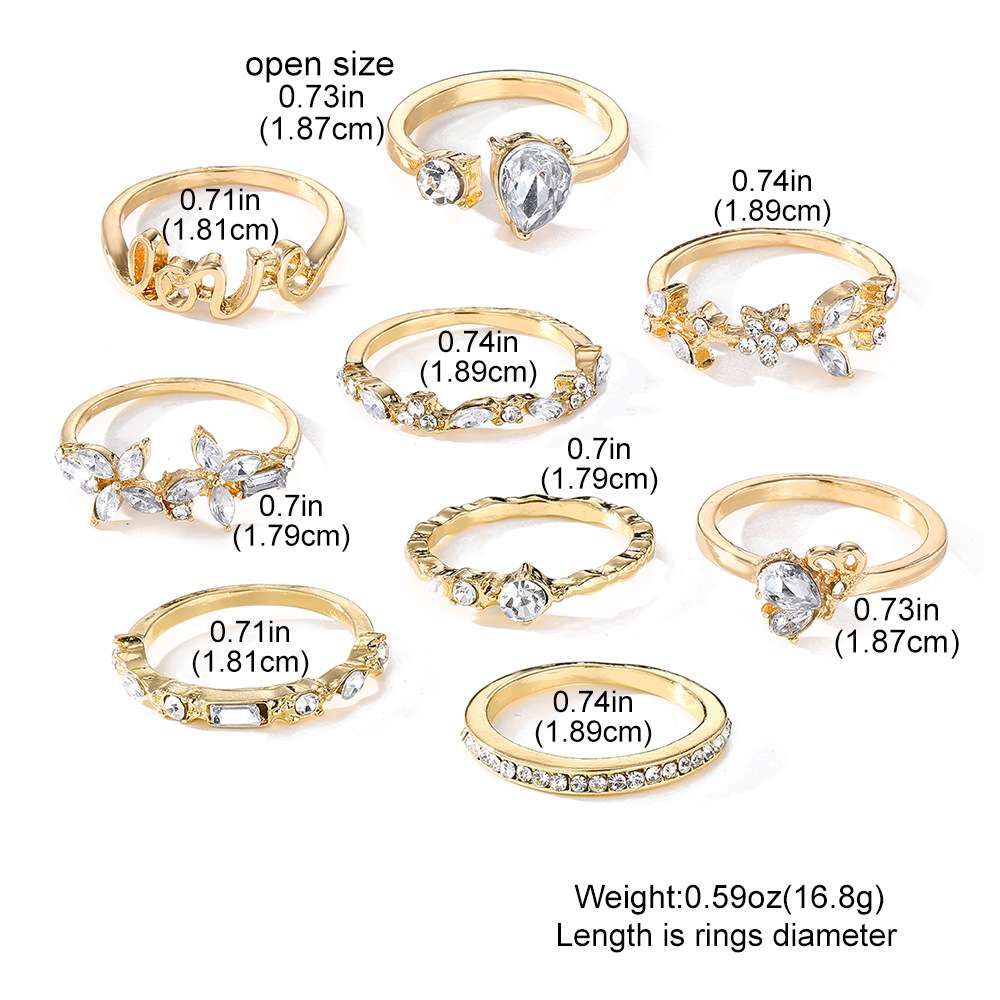 Gold and Silver Crystal Ring Collection image 2