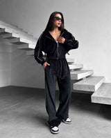 Oversized Urban Black Tracksuit - L, Black image