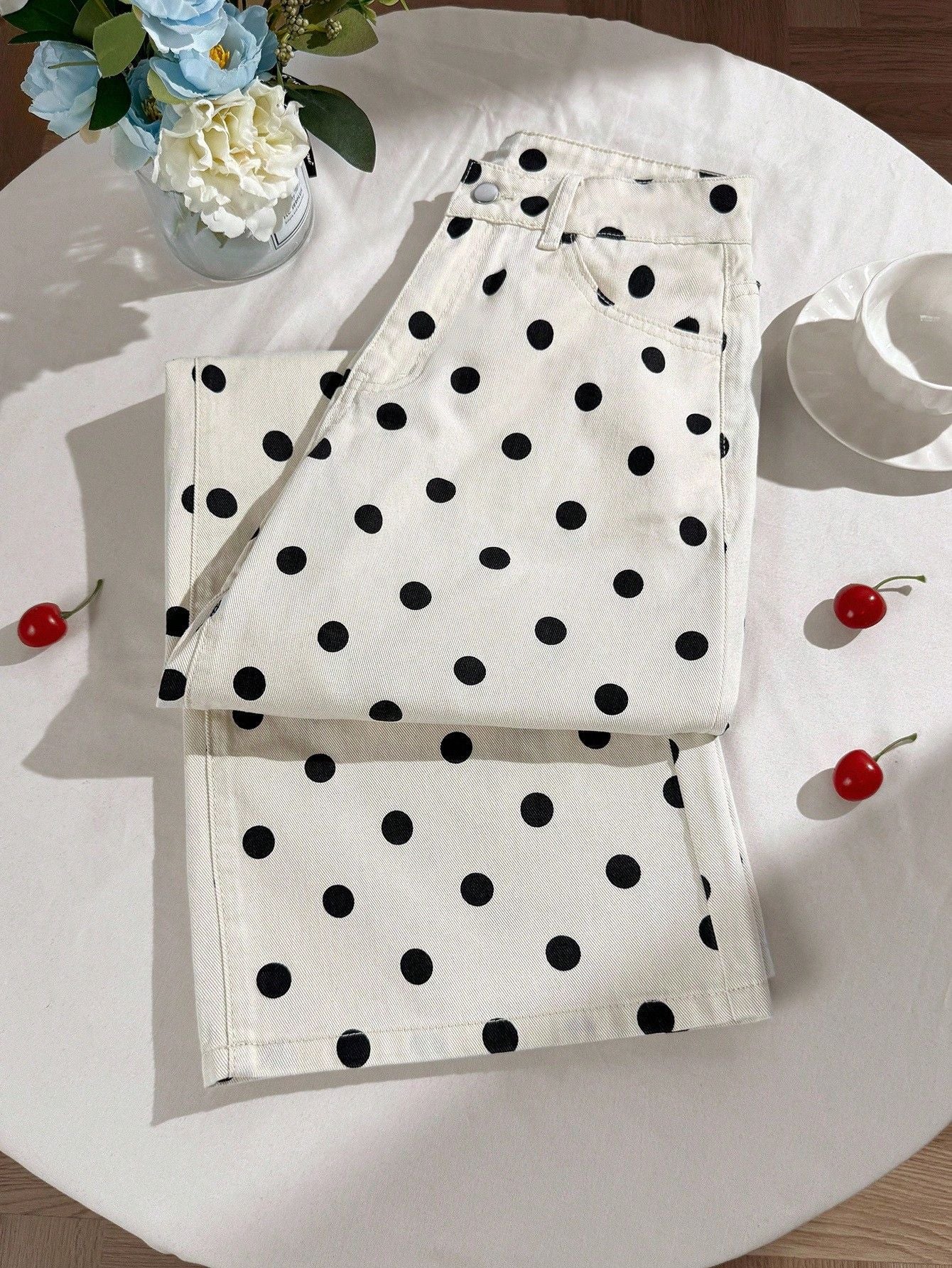 Polka Dot Wide Leg Pants