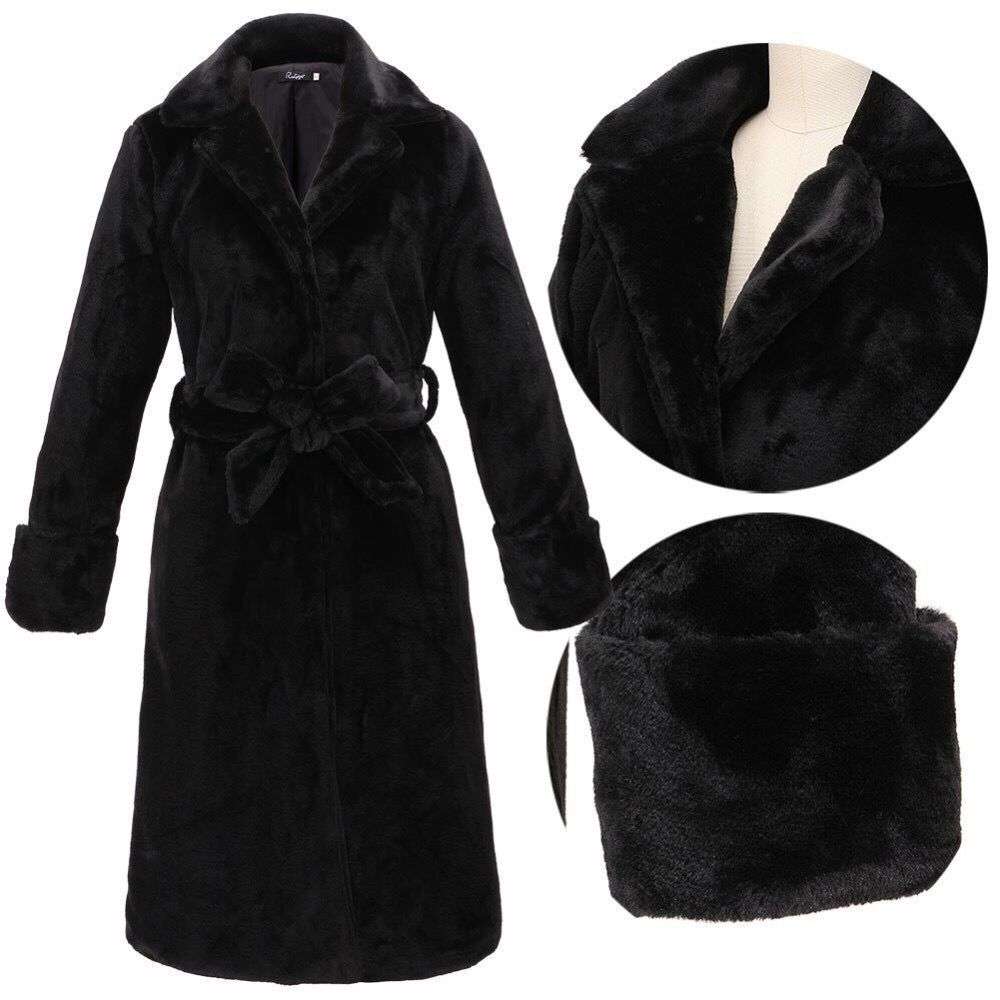 Suit Collar Thick Long Plush Coat image 4