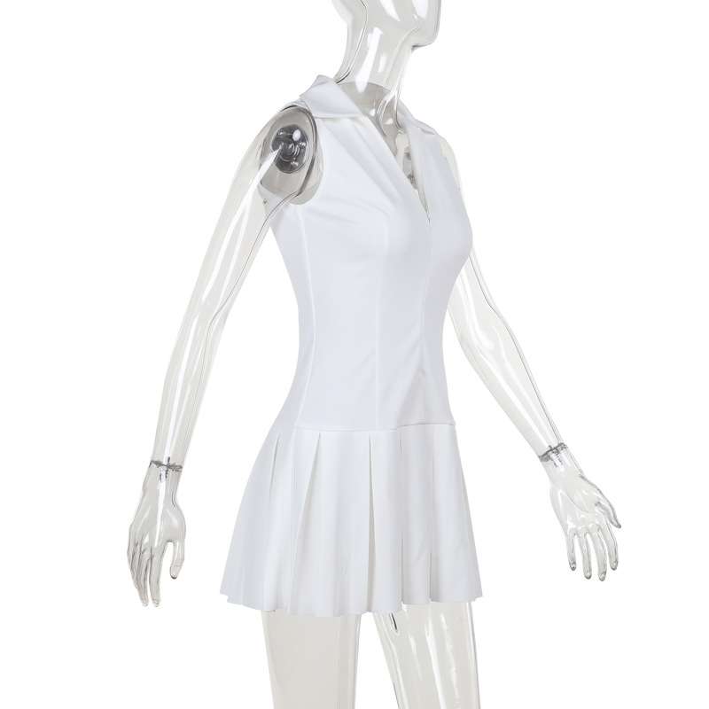 LuxeSport Pleated Zip-Up Mini Dress image 4