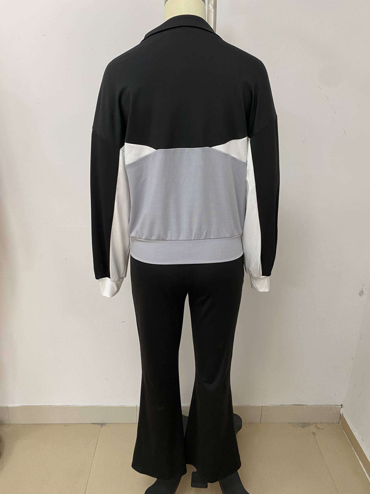 Colorblock Sweatshirt Fitted Pant Sets image 4