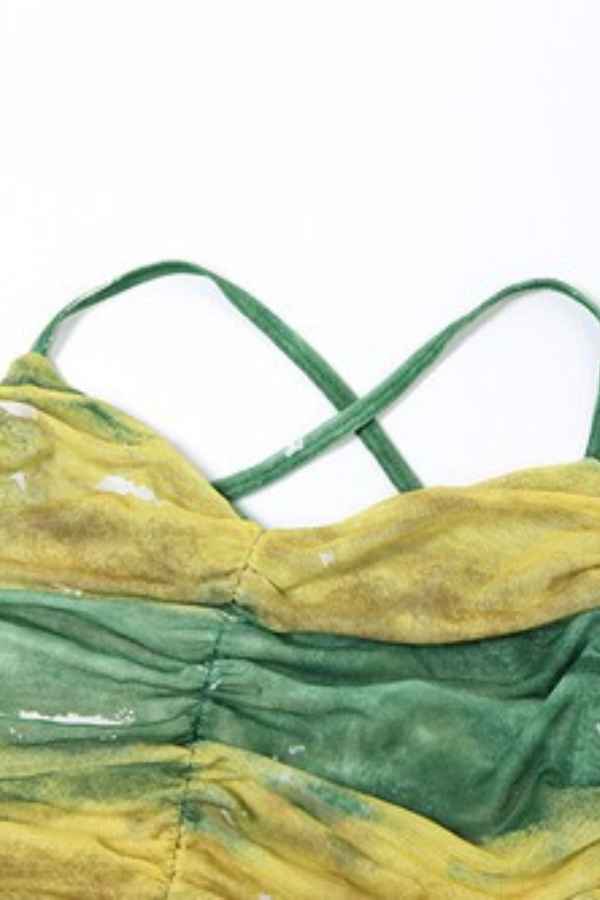 See-Through Ruffled Side Slit Sleeveless Maxi Dress image 6