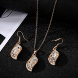 Korean Bridal Geometric earrings and necklace Set image 5