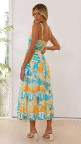 Tropical Maze Cutout Midi Dress image 4