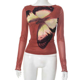 Long-Sleeve Top with Butterfly Print image 3